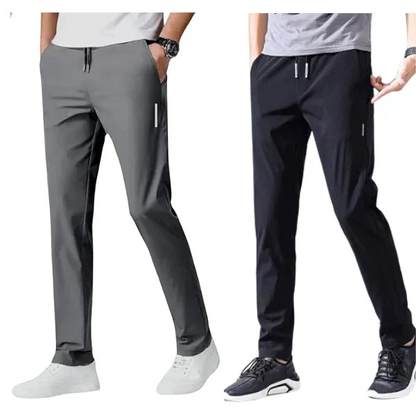 Combo of 2 Men's Sports Regular Fit Lycra Track Pants