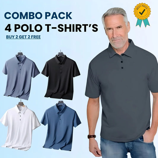 Mens Polo T-Shirt Pack Of 4 (Buy 1 GET 3 FREE🔥🔥)